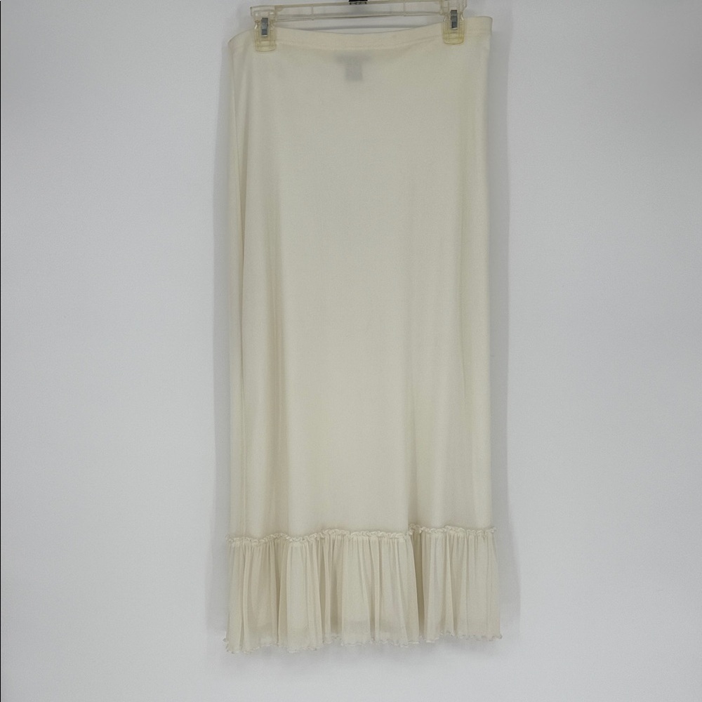 The Limited Cream Slip Skirt Size Small Sheer Ruffle Hem Layering Skirt